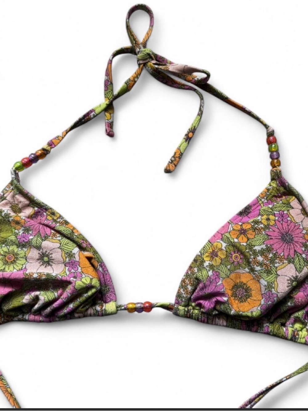 wild fable Floral Triangle Bikini Top in Pink, Orange, Green